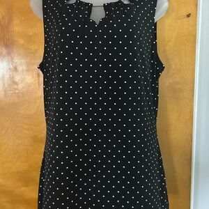 White House Black Market Black and White Polka Dot Top